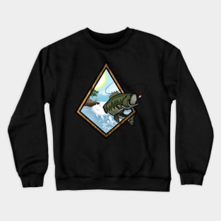 Bass Fishing Sticker Crewneck Sweatshirt